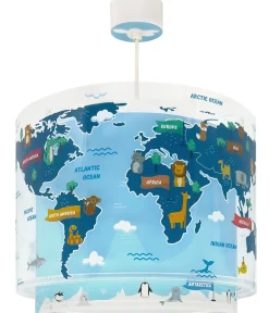 Lustre et lampe suspension pour enfants Kids World Carte du Monde