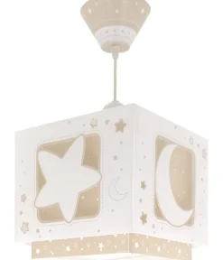 Lustre et lampe suspension enfant Moonlight lune et étoiles beige