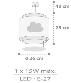 Lustre et lampe suspension enfant Baby Dreams Nuage gris