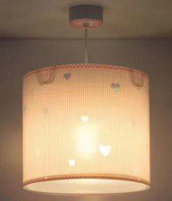 Lustre et lampe suspension enfant Sweet Dreams coeurs rose