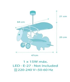 Lustre et lampe suspension enfant avion Petit Crocodile