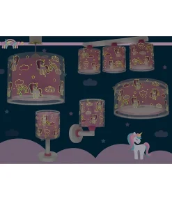 Lustre et lampe suspension enfant Unicorns Licornes