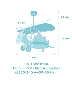 Lustre et lampe suspension enfant avion Petit Lion