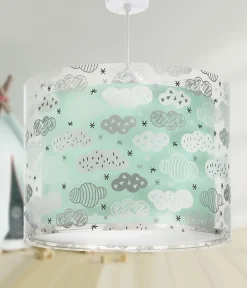 Lustre et lampe suspension enfant Clouds Nuages vert
