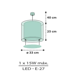 Lustre et lampe suspension enfant Clouds Nuages vert