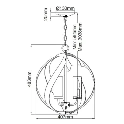 Lustre extérieur Blacksmith 3 lumières