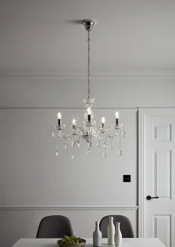 Lustre Gacruz 5 ampoules E14 IP20 argent