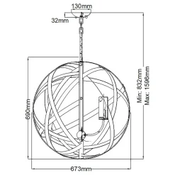 Lustre intérieur Carson 5 lumières