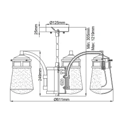 Lustre intérieur Lyndon 5 lumières - Bronze architectural