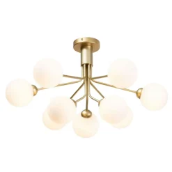 Lustre élégant doré à 9 boules - Audrey