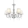 Lustre plafonnier 5xE14 chrome blanc 45 Cm lux.pro