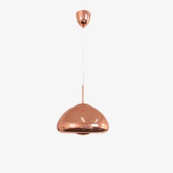 Lustre Suspendu au Plafond au Design cran Semi-sphérique Rose avec Finitions Hautement Réfléchissantes E27 G45