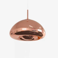 Lustre Suspendu au Plafond au Design cran Semi-sphérique Rose avec Finitions Hautement Réfléchissantes E27 G45