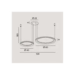 Lustre suspendu double LED EDGE 99W Blanc mat Perenz