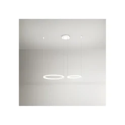Lustre suspendu double LED EDGE 99W Blanc mat Perenz