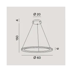 Lustre suspension EDGE avec LED 66W blanc mat Perenz