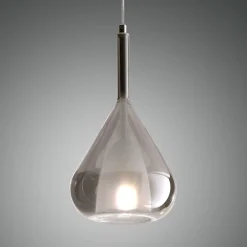 Lustre suspension LED Lila en métal et verre borosilicate fumé 3481-40-126 Fabas Luce