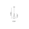 Lustre suspension LED Lila en métal et verre borosilicate Bleu transparent 3481-40-244 Fabas Luce