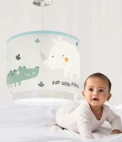 Lustre Suspension Pour Enfant Rhino & Croco Rhinocéros et Crocodile