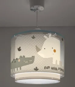 Lustre Suspension Pour Enfant Rhino & Croco Rhinocéros et Crocodile