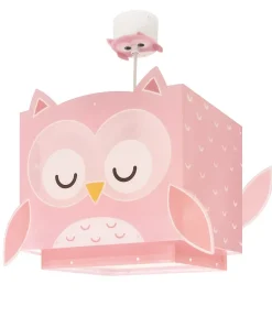 Lustre Suspension Pour Enfant Little Pink Owl Petite Chouette Rose