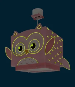 Lustre Suspension Pour Enfant Little Pink Owl Petite Chouette Rose