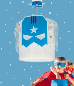 Lustre Suspension Pour Enfant Blue Hero Super-héros