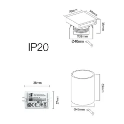 Marches - Spot LED encastrable pour marches Beneito & Faure - 4W, lumière chaude 3000K, 120 - Applique murale carrée blanche
