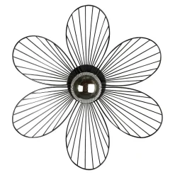 Mathias - Applique FLORA en métal Noir, compatbile culot E27, 25W - APFLORAN
