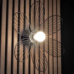 Mathias - Applique FLORA en métal Noir, compatbile culot E27, 25W - APFLORAN