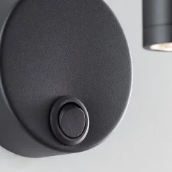 MAX applique murale avec interrupteur LED 4W / 330lm / 4000K - aluminium/plastique - noir - ampoules incluses