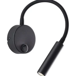 MAX applique murale avec interrupteur LED 4W / 330lm / 4000K - aluminium/plastique - noir - ampoules incluses