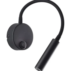 MAX applique murale avec interrupteur LED 4W / 330lm / 4000K - aluminium/plastique - noir - ampoules incluses