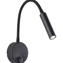 MAX applique murale avec interrupteur LED 4W / 330lm / 4000K - aluminium/plastique - noir - ampoules incluses