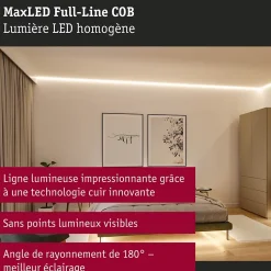 MaxLED 1000 Strip LED bande individuelle COB 2,5m Blanc chaud 2,5m 30W 1080lm/m 528 LEDs/m 2700K