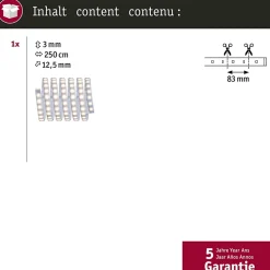 MaxLED 500 Strip LED bande individuelle 2,5m blanc chaud revêtue 15W 550lm/m 2700K