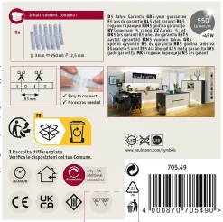 MaxLED 500 Strip LED bande individuelle 2,5m blanc chaud revêtue 15W 550lm/m 2700K