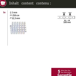 MaxLED 500 Strip LED Extension 2,5m Tunable White revêtue 16W 550lm/m Tunable White