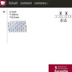 MaxLED 250 Strip LED Extension 2,5m Tunable White revêtue 9W 270lm/m Tunable White