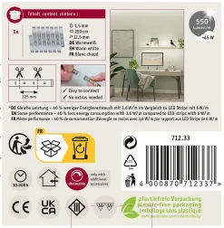 MaxLED 500 Strip LED Extension 2,5m blanc chaud 9W 550lm/m 2700K