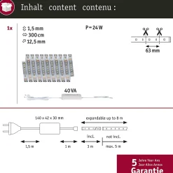 MaxLED 1000 Strip LED Kit de base 3m Blanc chaud 22W 1100lm/m 2700K 40VA