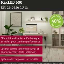 MaxLED 500 Strip LED Kit de base 10m blanc chaud 28W 550lm/m 2700K 40VA