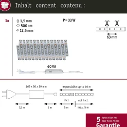 MaxLED 1000 Strip LED Kit de base 5m Blanc neutre 30W 1100lm/m 4000K 60VA