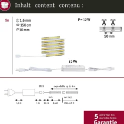 MaxLED 500 Strip LED Kit de base COB 1,5m 6500K 10W 600lm/m 6500K 25VA