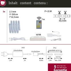 MaxLED 1000 Strip LED Kit de base 1,5m Tunable White revêtue 17W 1020lm/m Tunable White 40VA