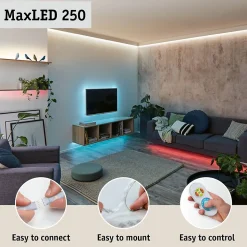 MaxLED 250 Strip LED Kit de base 2x 1m 2700K 2x 1m revêtue IP44 2x4W 300lm/m 60 LEDs/m 2700K 24VA