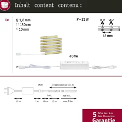 MaxLED 1000 Strip LED Kit de base COB 1,5m Blanc lumière du jour 18W 1280lm/m 6500K 40VA