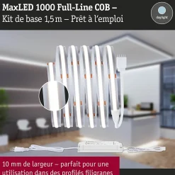 MaxLED 1000 Strip LED Kit de base COB 1,5m Blanc lumière du jour 18W 1280lm/m 6500K 40VA