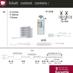 MaxLED 1000 Strip LED Kit de base COB 1,5m RGBW 17W 1038lm/m RGBW+ 48VA