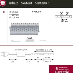 MaxLED 500 Strip LED Kit de base 5m blanc chaud 17W 550lm/m 2700K 30VA